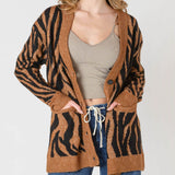 Tiger Button Front Cardi