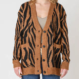 Tiger Button Front Cardi
