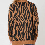 Tiger Button Front Cardi