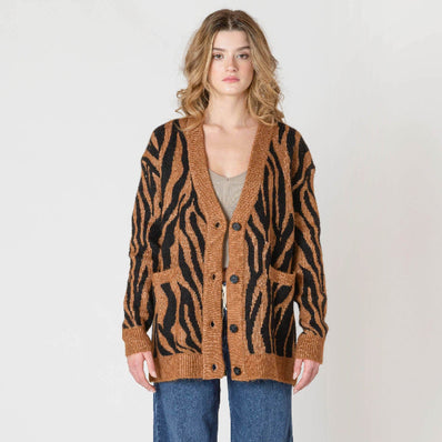 Tiger Button Front Cardi