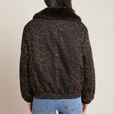 Padded Leopard Bomber Jacket