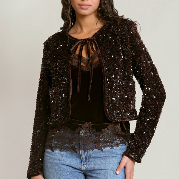 Felicia Velvet Sequin Jacket