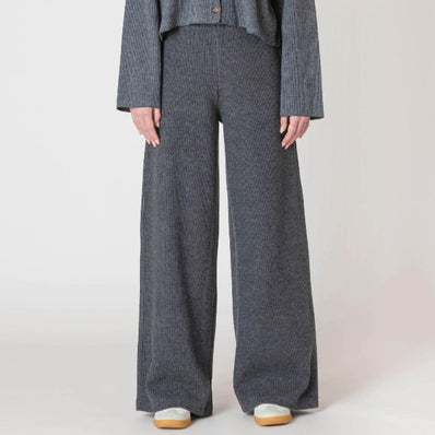Essex Wide Leg Ribbed Pant