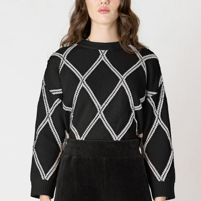 Deena Diamond Check Sweater