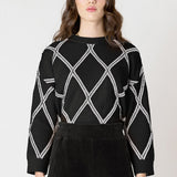 Deena Diamond Check Sweater