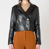 Colt Faux Leather Cropped Jacket