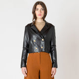 Colt Faux Leather Cropped Jacket
