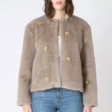 Adelyn Faux Fur Embellished Jacket