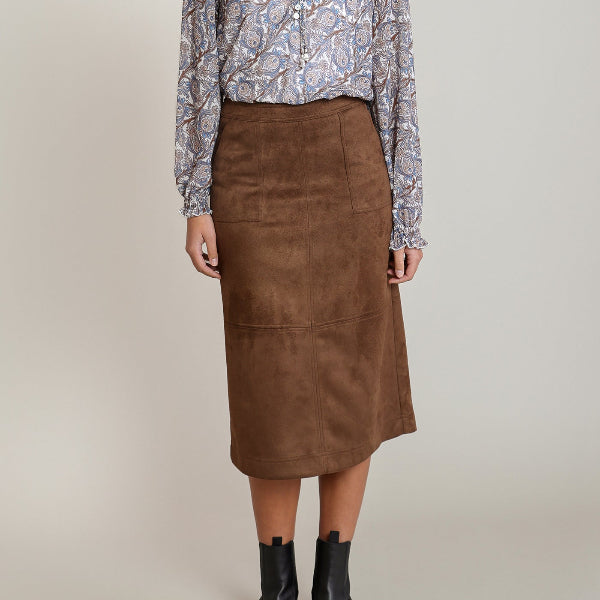 Sawyer Suede Midi Skirt