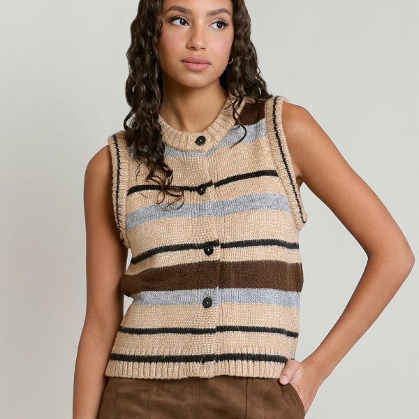 Vivian Stripe Sweater Vest