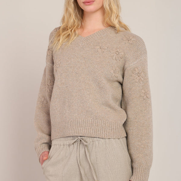 Faith Flower Embroidered Sweater