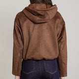 Forrest Faux Suede Hooded Bomber