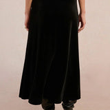 Violet Velvet Midi Skirt