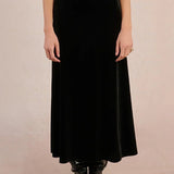 Violet Velvet Midi Skirt