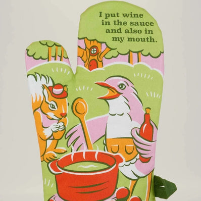 Wine In The Sauce Oven Mitt