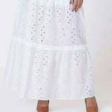 Elena Eyelet Maxi Skirt