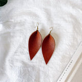 Leather Leaf Earrings