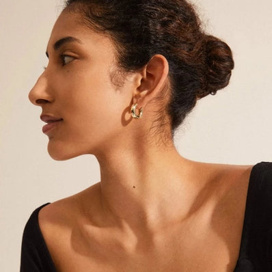 Aica Recycled Chunky Huggie Hoops