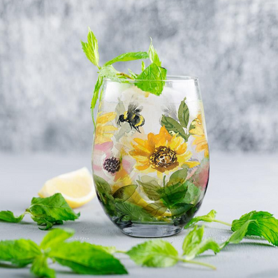 Sunflowers & Bees Stemless Wine
