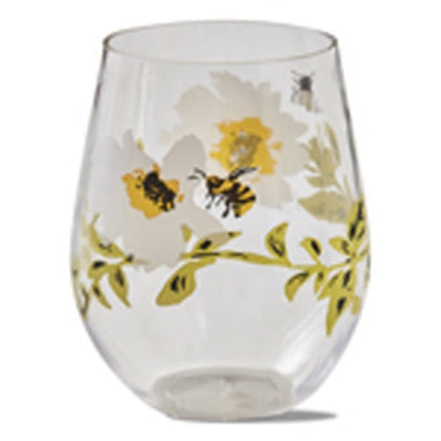 Bee Floral Stemless Wine