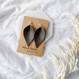 Leather Leaf Earrings