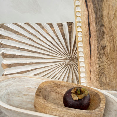 Dahlia Rectangle Wooden Tray