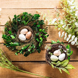 Nest with Eggs & Leaves