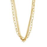 Pause Cable & Curb Chains Necklace