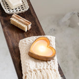 Wooden Heart Candle