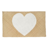 Woven Seagrass Heart Mat