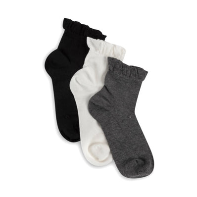 Silk Summer Ruffle Anklet Sock 3-Pack
