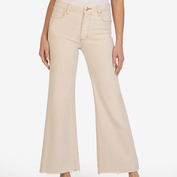 Meg High Rise Wide Leg Ecru